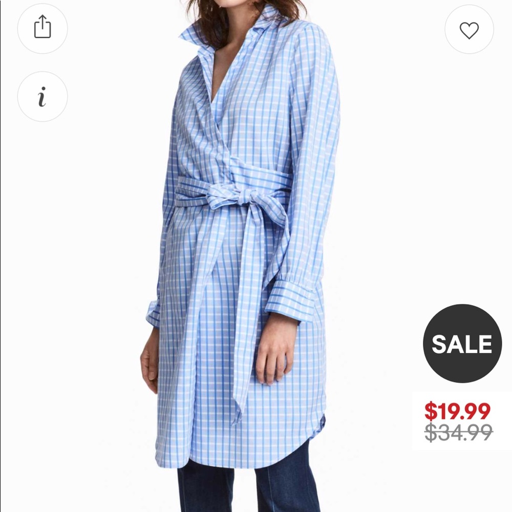 H&M checked wrap dress sz 8